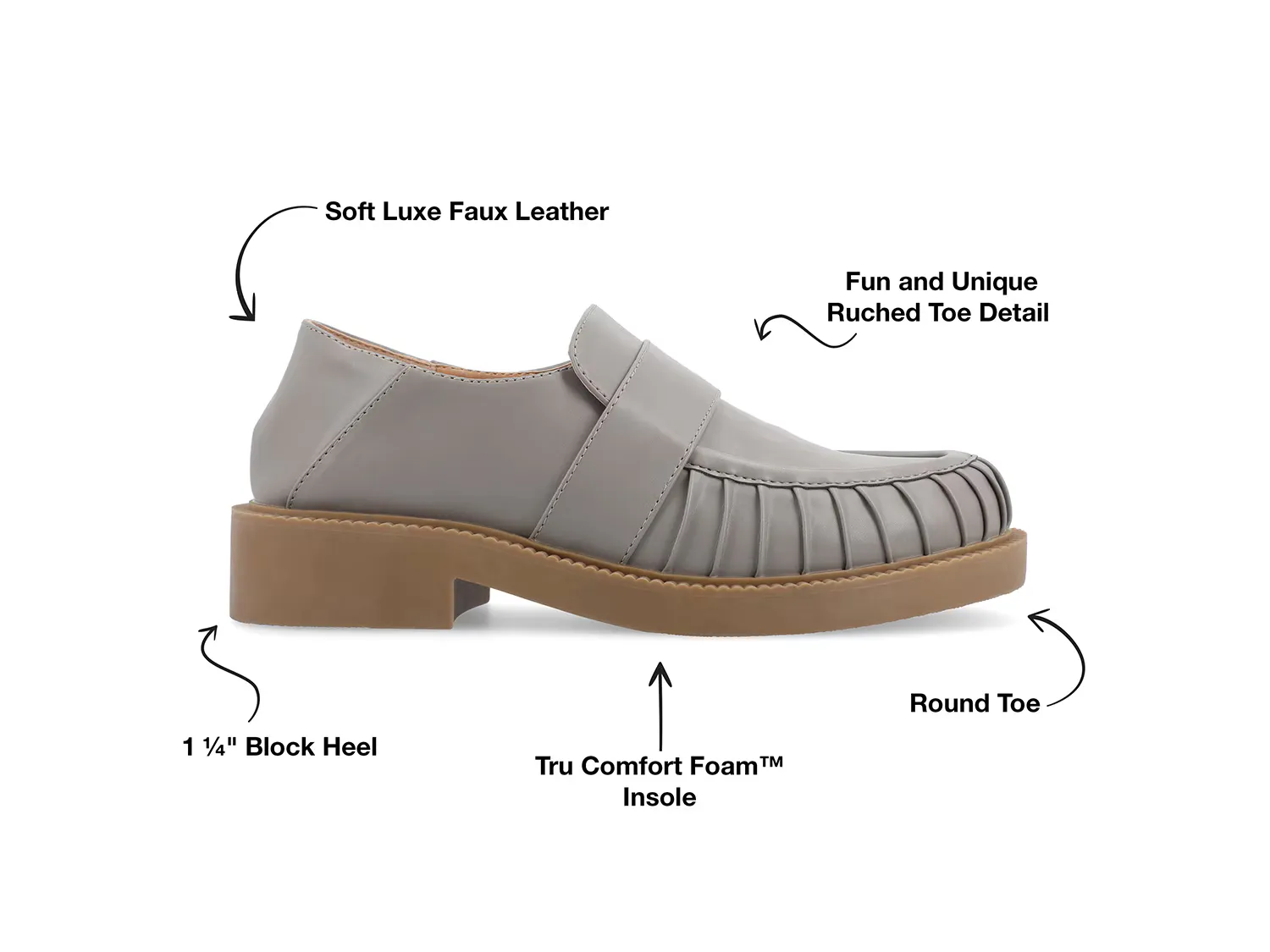Лоферы Lakenn Loafer Journee Collection, серый — фото 3