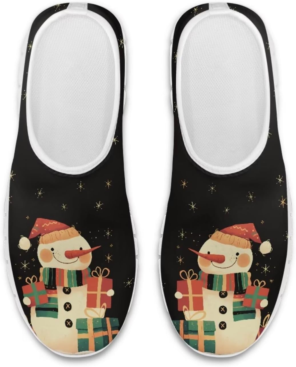 

Кроссовки Belidome Slip On для мужчин и женщин, низкие, сетчатые, легкие для бега и тренировок, Xmas Snowman