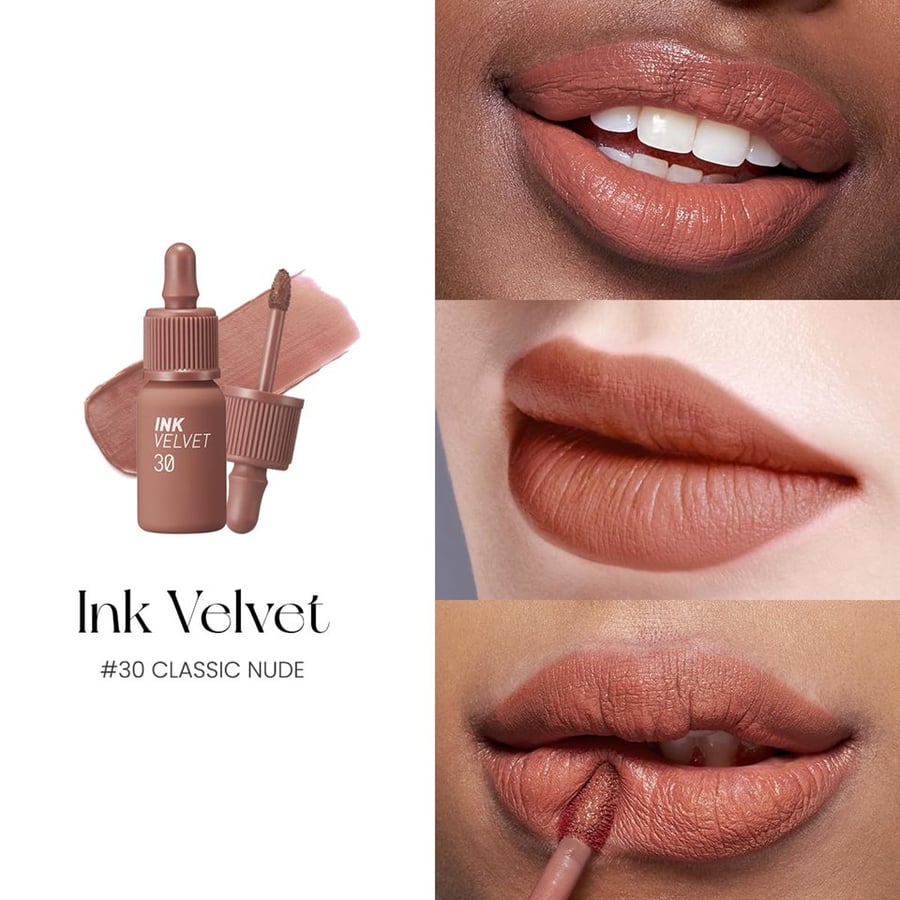 Peripera Ink The Velvet Lip Tint в оттенке 30 Classic Nude / Матовый тинт для губ в оттенке nude — фото 3