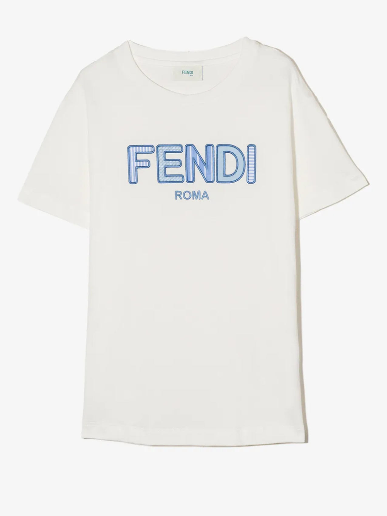 

Футболка с вышитым логотипом Fendi Kids, белый