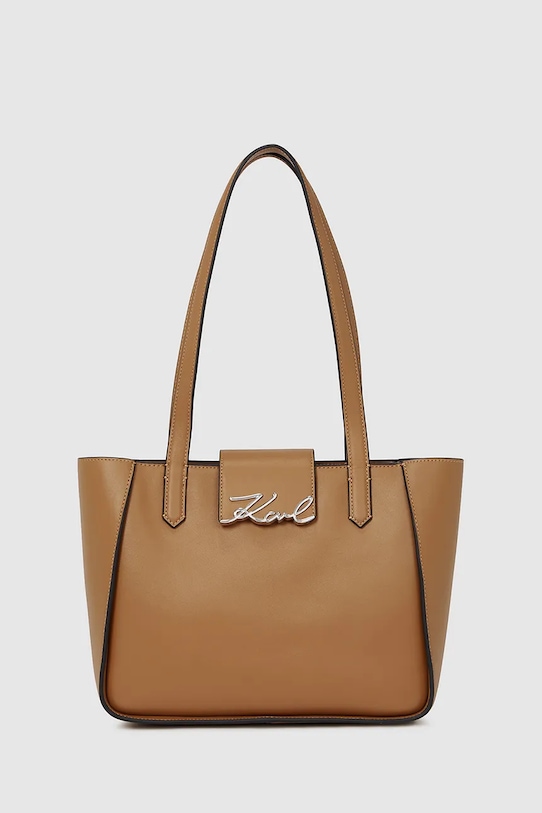 

Кожаная сумка K/SIGNATURE Karl Lagerfeld, коричневый