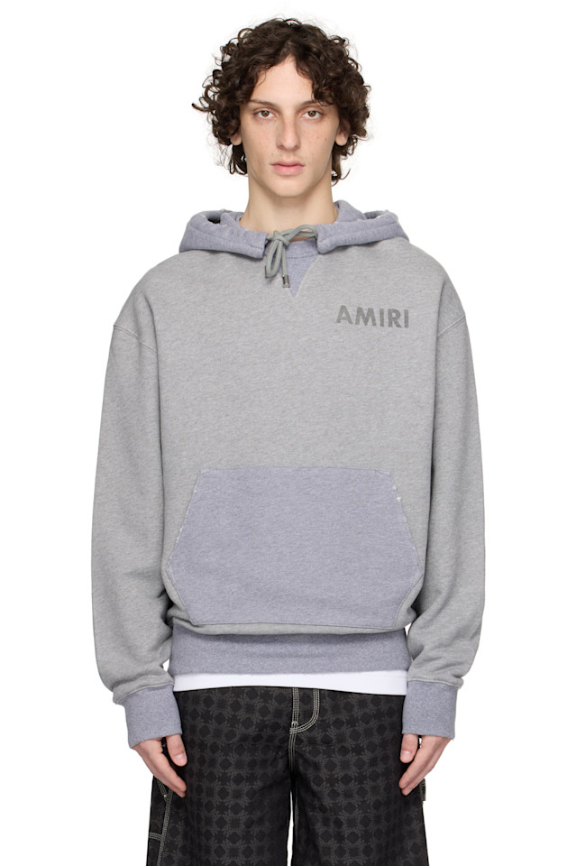 

Oversized худи Amiri с принтом в стиле трафарета Amiri, серый