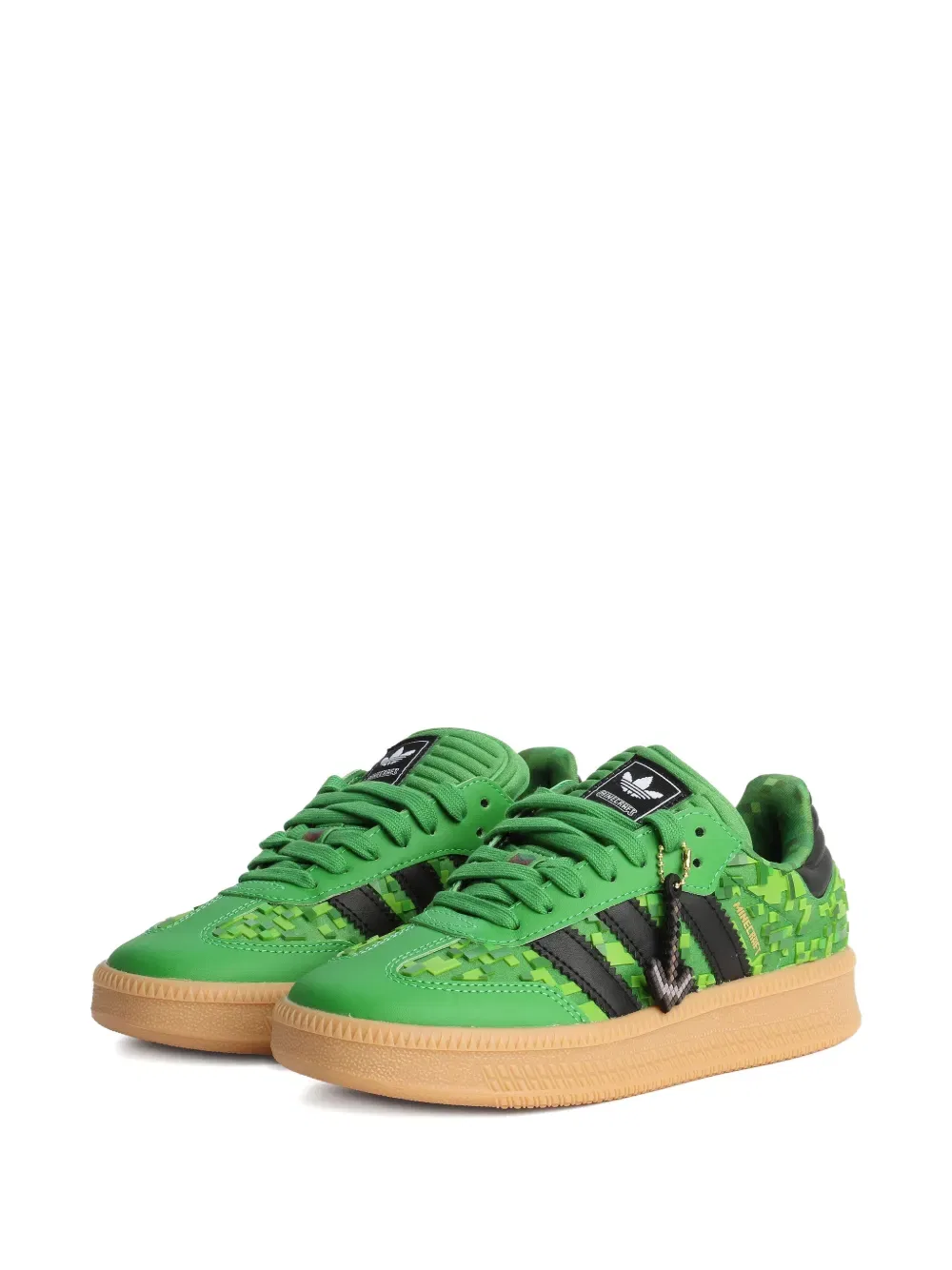 Кроссовки Samba XLG Minecraft на шнуровке Adidas Kids, зеленый