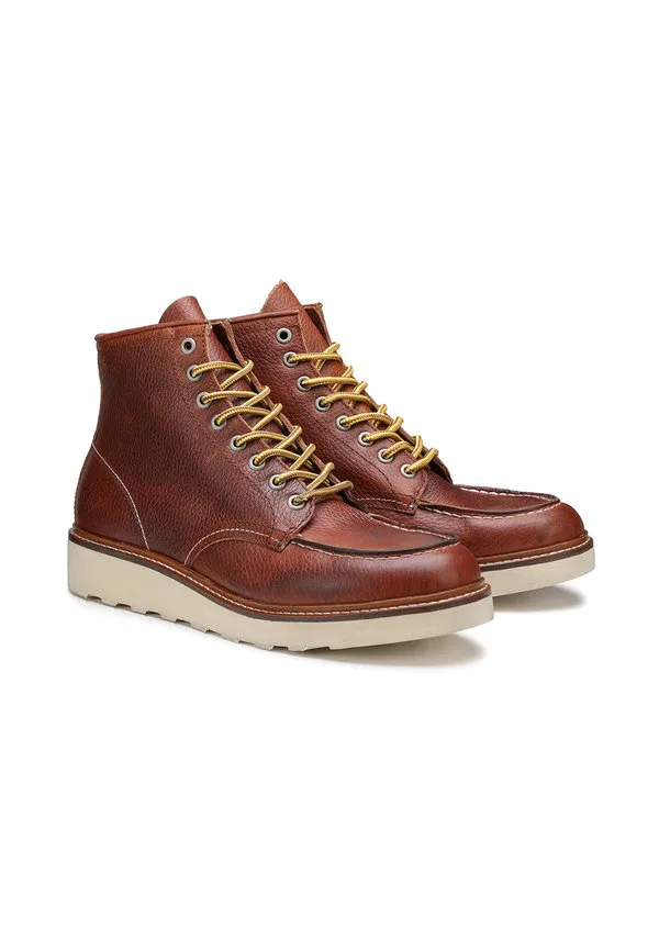 Ботинки oakland 1726 средней высоты на шнуровке до щиколотки Docksteps, Light Brown — фото 2