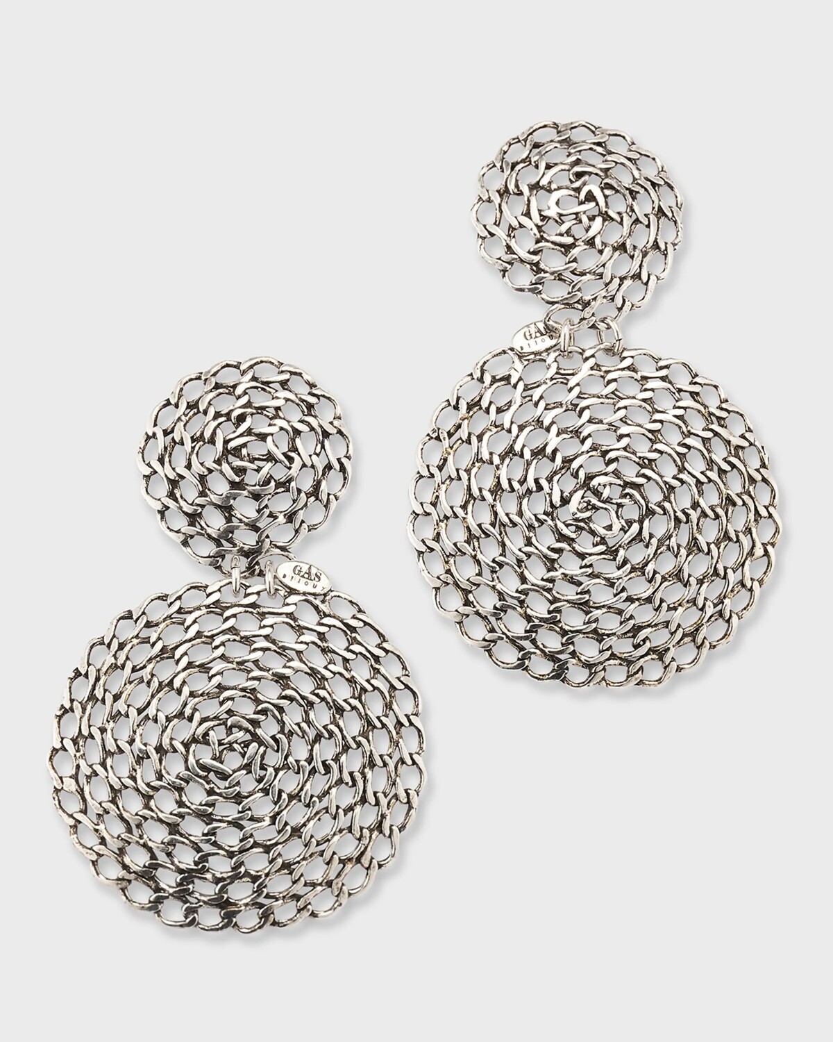 

Большие серебряные серьги Onde Gourmette Gas Bijoux, цвет Silver