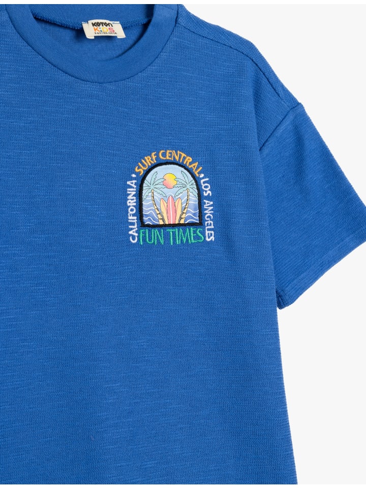 

Футболка цвета Saks Blue KOTON