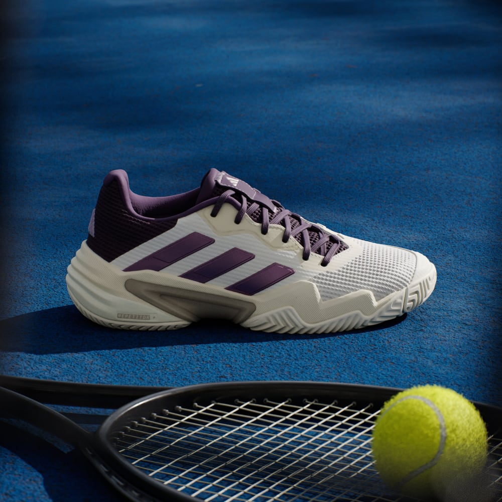 Кроссовки Adidas Barricade 13 Tennis Shoes, цвет Core White/Powder Plum/Aurora Plum — фото 2