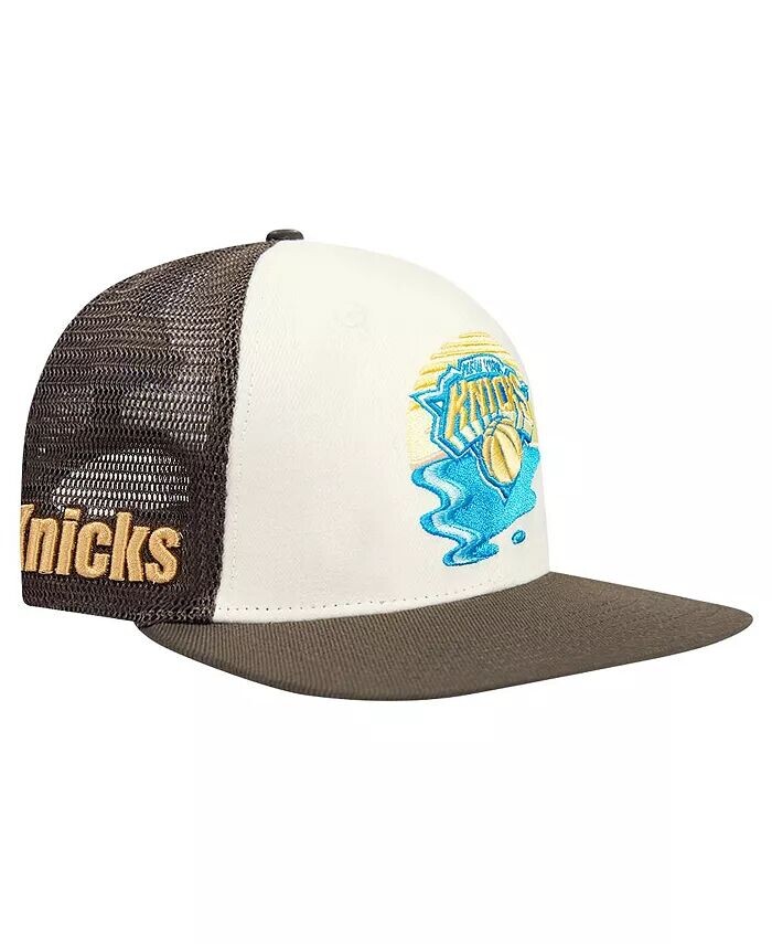 

Мужская кремовая/коричневая бейсболка New York Knicks Glint Sunset Snapback Pro Standard, белый