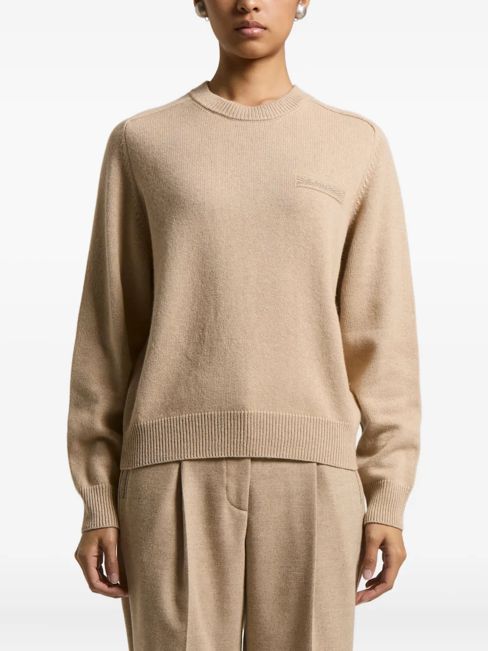 

Свитер с вышивкой Peserico, нейтральный