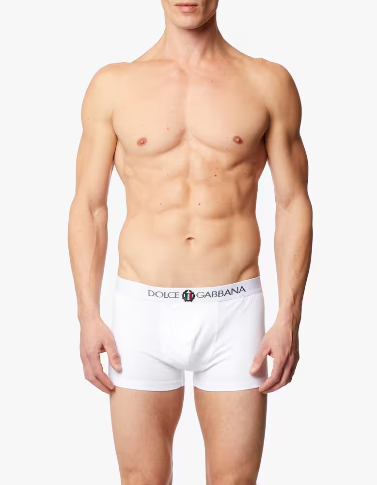 Боксеры из эластичного хлопка Dolce & Gabbana, цвет Bianco Ottico — фото 2