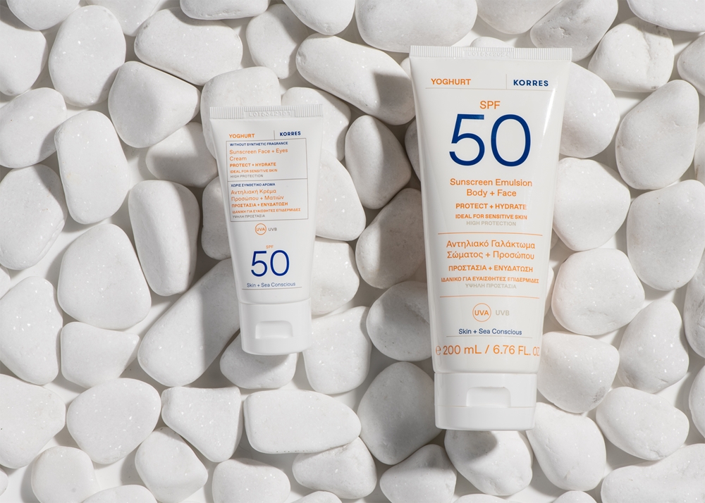 Солнцезащитный крем с йогуртом для лица и области вокруг глаз Korres, spf 50 50 мл — фото 3