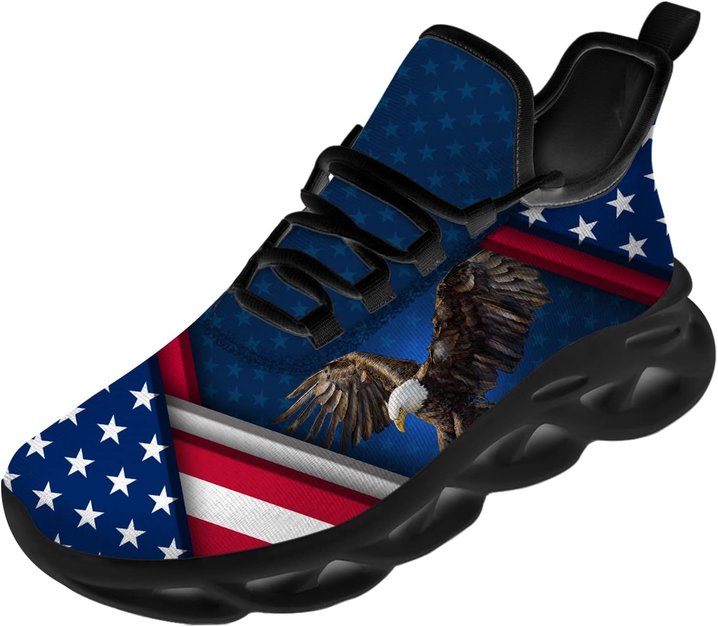 

Кроссовки Ciadoon с американским флагом для женщин и мужчин, для бега, ходьбы и тенниса, обувь на 4 июля, подарки, темно-синий