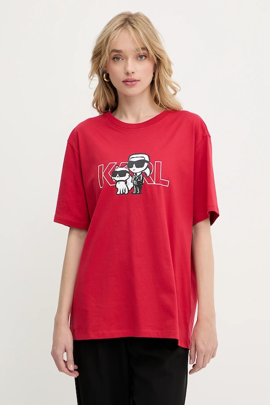 

Хлопковая футболка IKON Karl Lagerfeld, красный