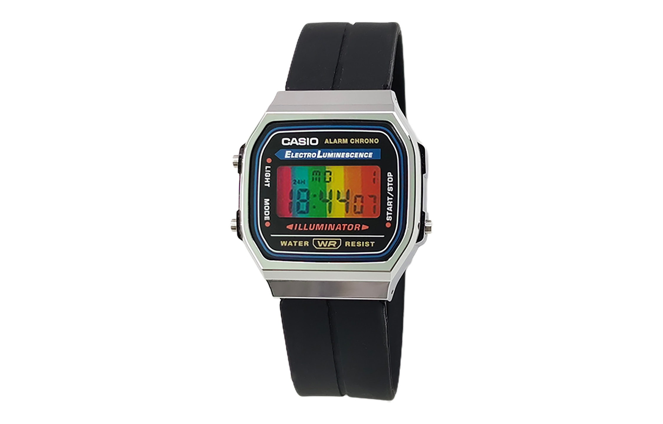 

CASIO Кварцевые часы Retrofit Series с силиконовым ремешком, мужские часы с черным циферблатом