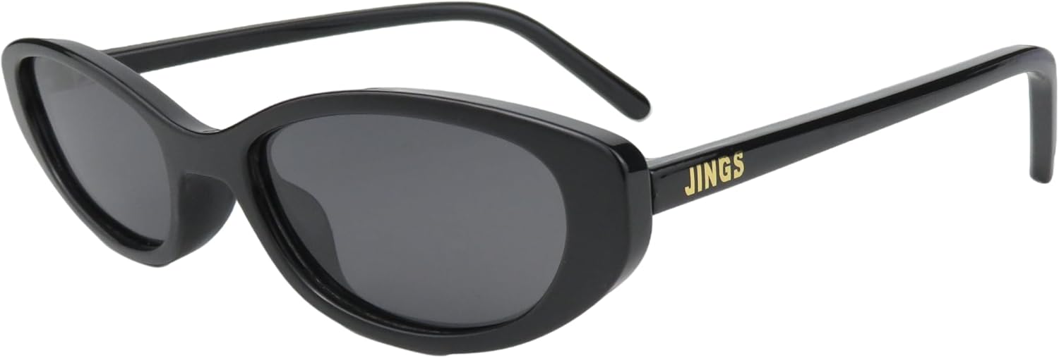 

Женские ретро-солнцезащитные очки JINGS с поляризованными линзами овальной формы – винтажный стиль «кошачий глаз» в стиле Y2K, защита от УФ-излучения UV400, подходят для маленького лица Generic, Black