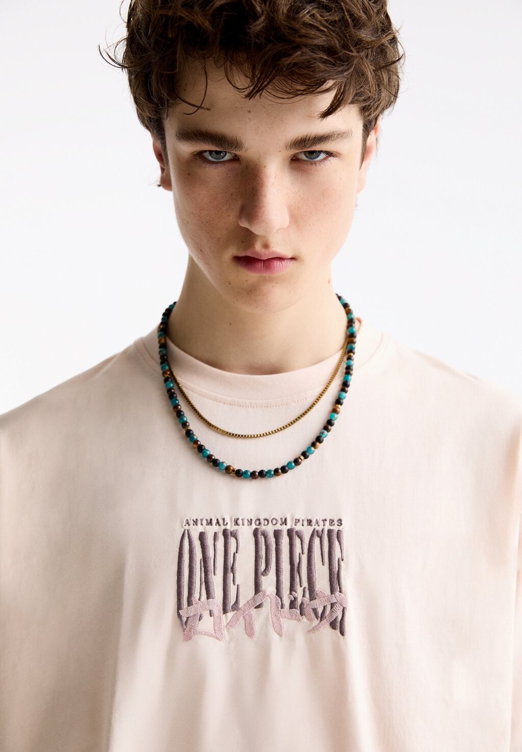 

Футболка с принтом PULL&BEAR, розовая