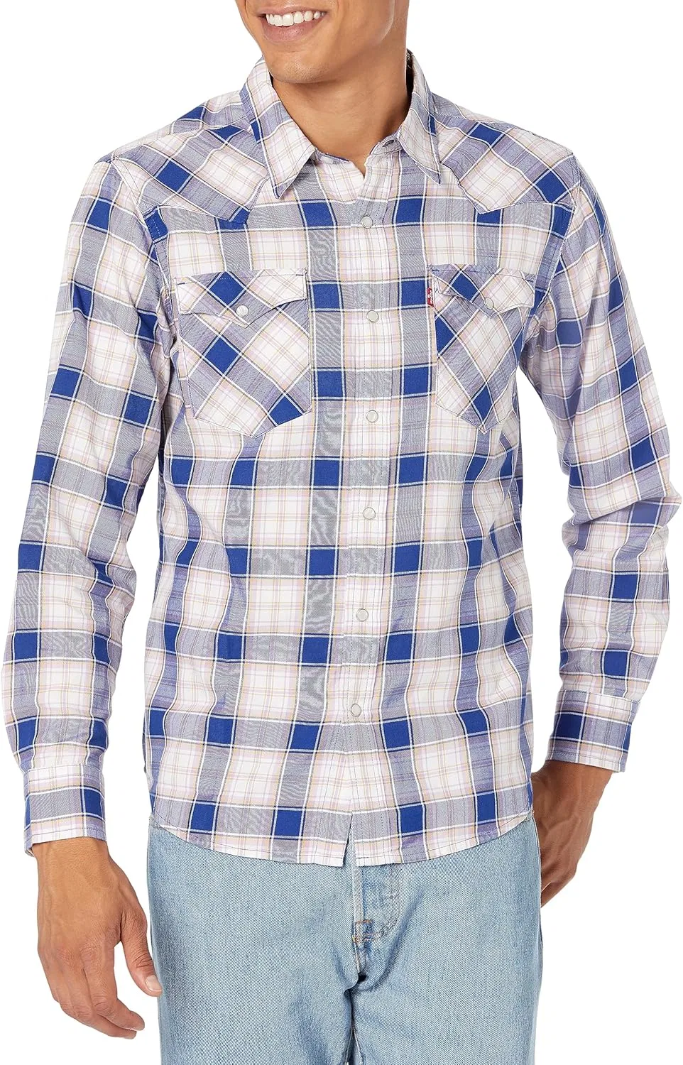 Рубашка Levi's, Classic Western, Hugo Plaid Sodalite Blue