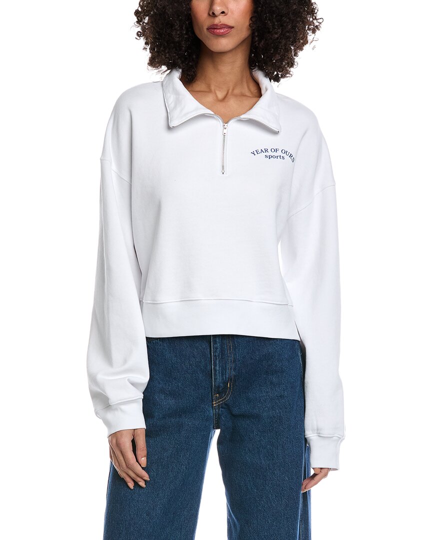 

Год наш Пуловер спортивного клуба с застежкой-молнией на четверть длины Year of Ours, белый
