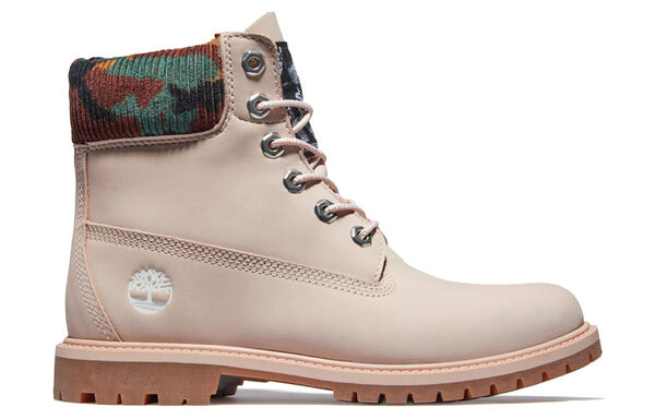 Кроссовки heritage 6 inch waterproof boots 'pale pink nubuck with camo' Timberland, розовый — фото 2