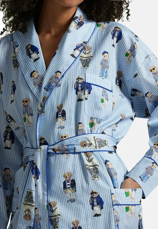 Халат махровый Polo Ralph Lauren, оксфордский синий — фото 4