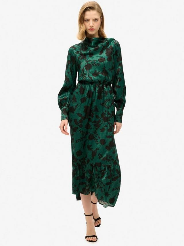 

Жаккардовое платье с макси-капюшоном на шее Superdry, цвет Sketch Floral Teal