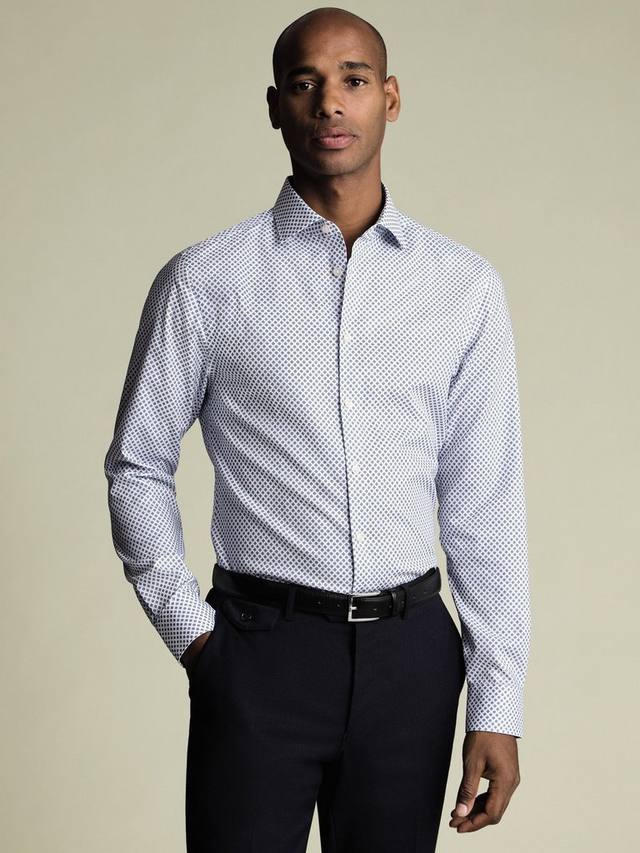 

Хлопковая рубашка с длинным рукавом и воротником Charles Tyrwhitt