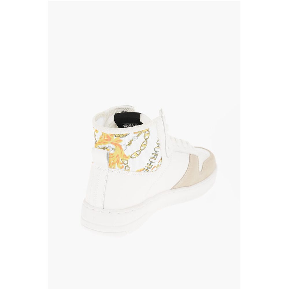JEANS COUTURE Высокие кеды MEYSSA из кожи и ткани с Versace, White — фото 2
