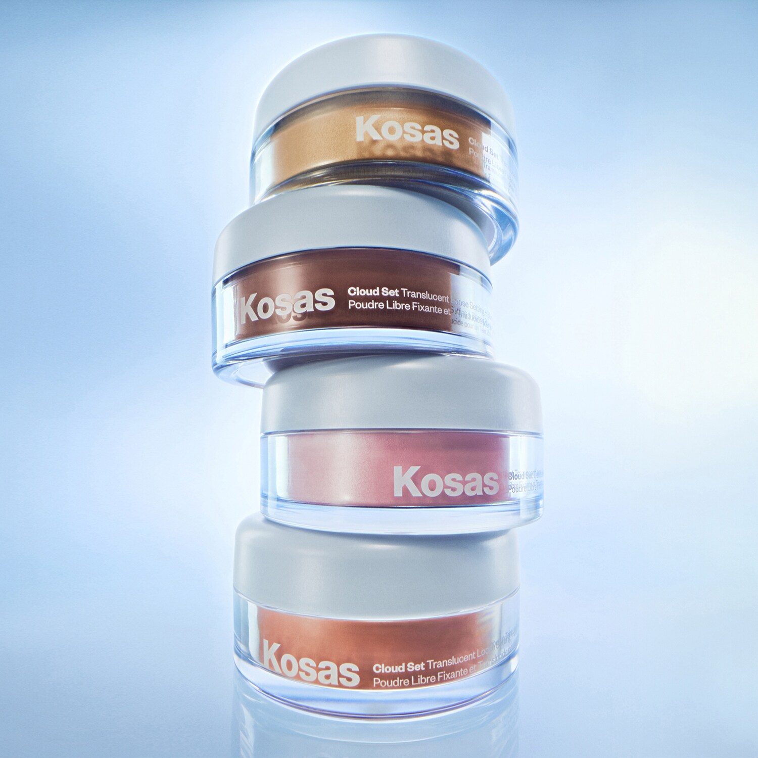 Фиксирующая рассыпчатая пудра для выравнивания тона кожи. Cloud Set Loose Kosas, Peachy (20 g) — фото 4