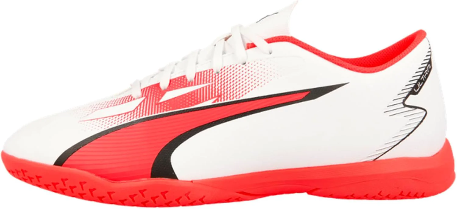 Мужские футбольные кроссовки Puma Ultra Play для игры в помещении, белый/черный — фото 2