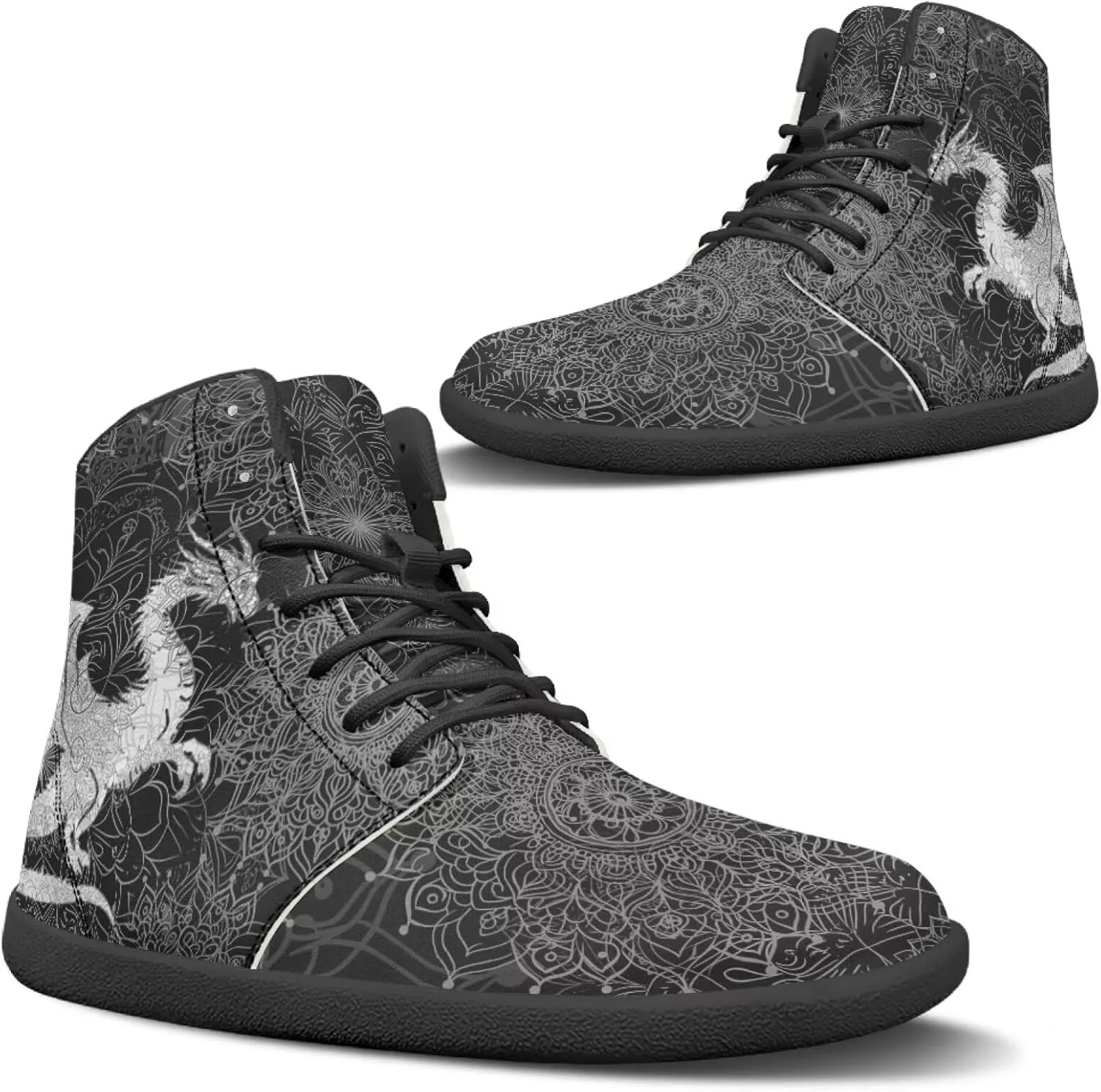 Мужские и женские босоножки Mens Wolves с высоким верхом, минималистичные кроссовки для трейл-раннинга с принтом лошади, босоножки с широкой носочной частью, кроссовки с принтом дракона Glomenade