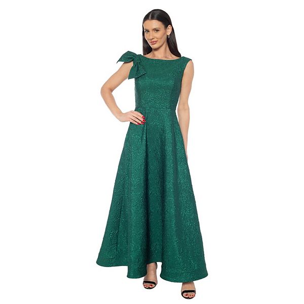 

Женское платье без бретелей из жаккардового парчи с бантом Marina, Green