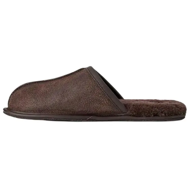 UGG Мужские тапочки с закрытым носком, устойчивые к истиранию, темно-коричневые — фото 3