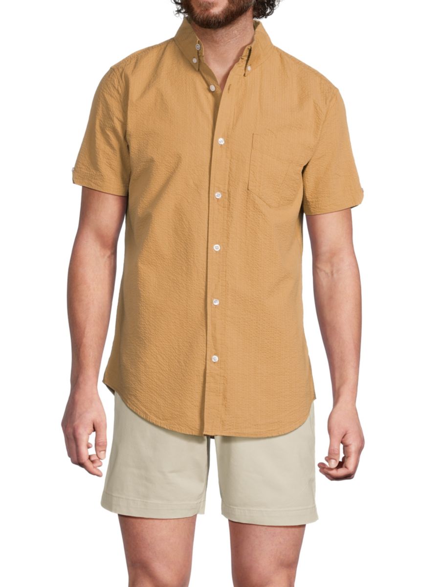 

Рубашка из хлопка сирсакер с короткими рукавами Ben Sherman, цвет Chino