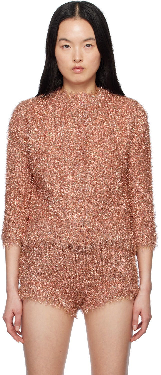 

Кардиган с мишурой Simone Rocha, розовый