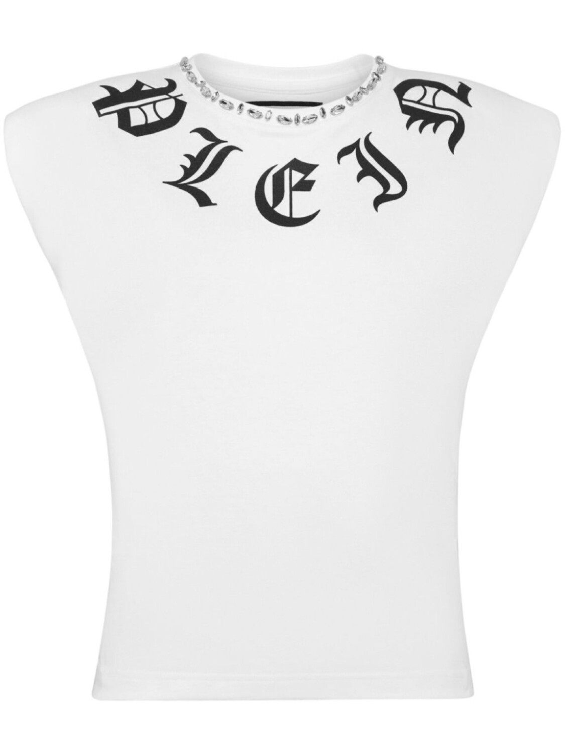 

Philipp Plein майка Gothic Plein с подплечниками, белый