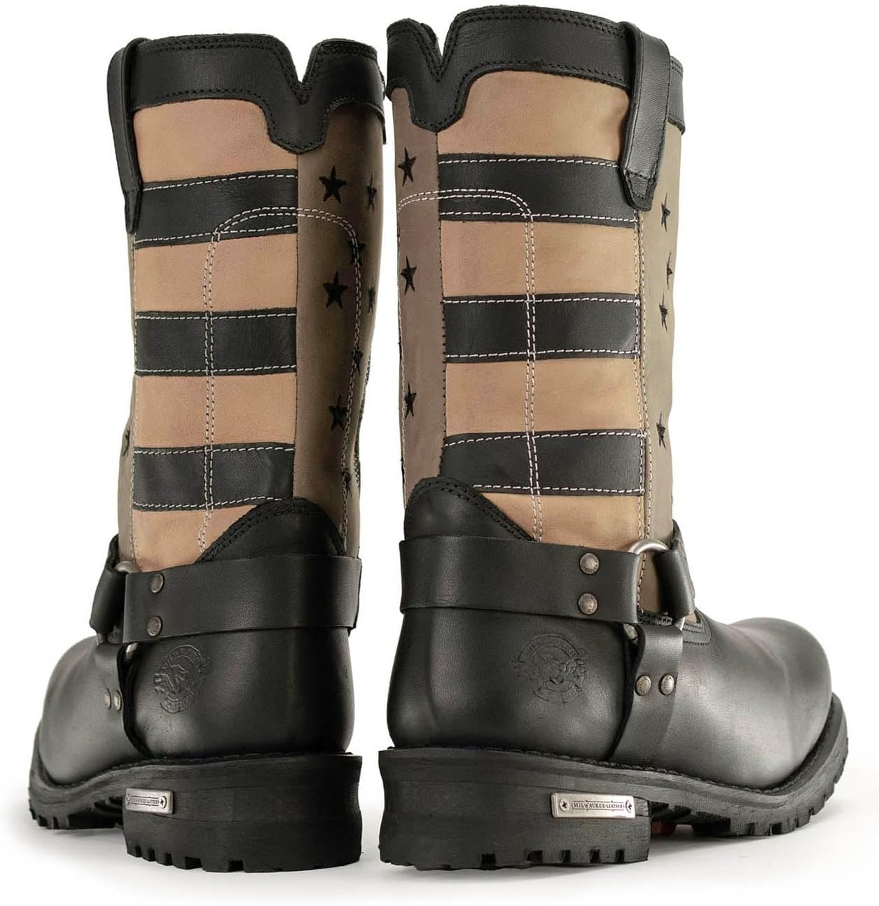 Мужские мотоциклетные ботинки Milwaukee Leather Stars and Stripes черные с коричневыми элементами MBM9045-8.5 ‎Milwaukee Leather — фото 2
