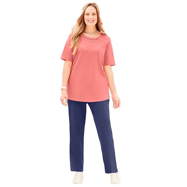 

Женский топ с люверсами Suprema Studio Plus Size Catherines, Sweet Coral