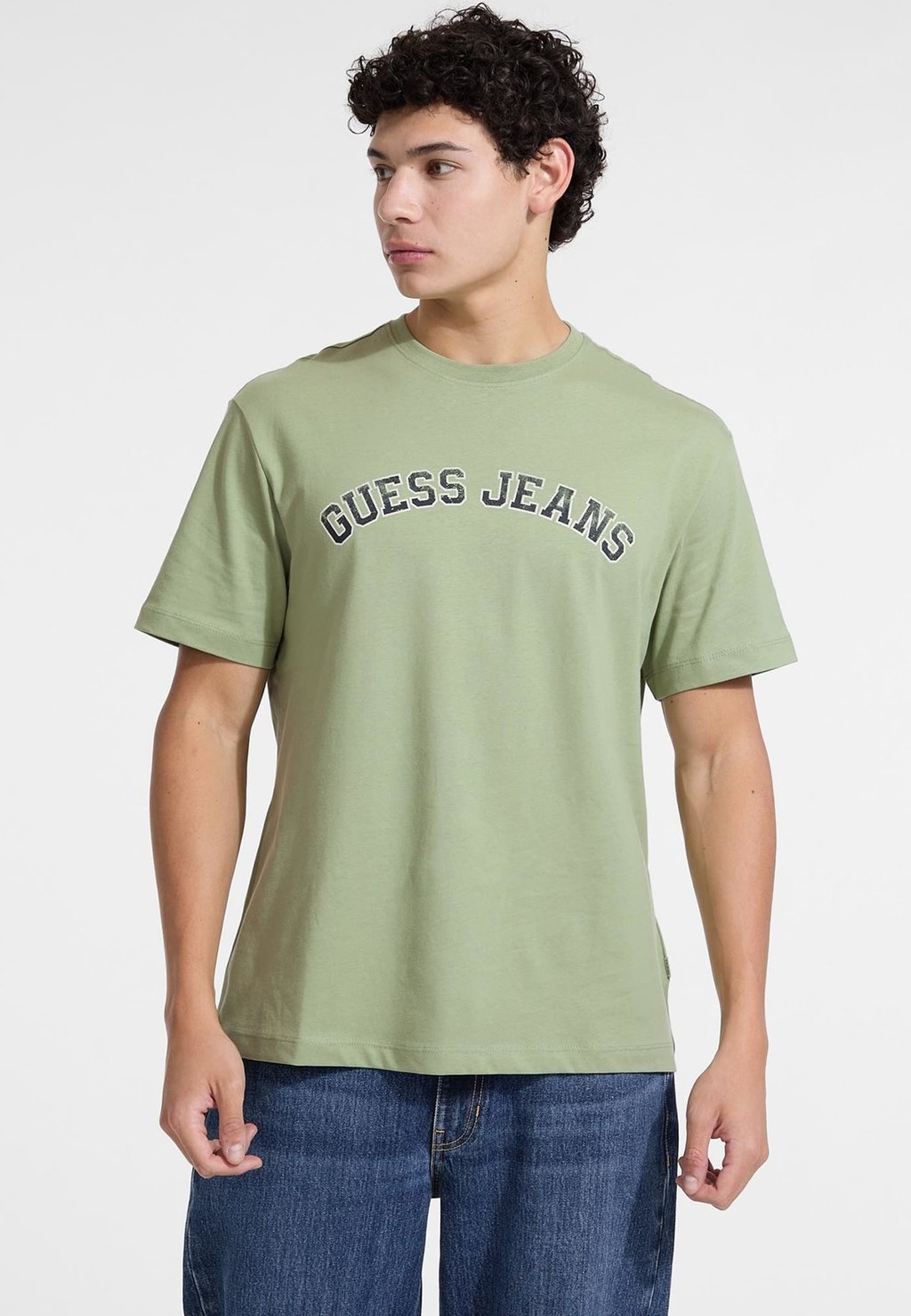 

Футболка с принтом COLLEGE STIL RUNDHALSAUSSCHNITT Guess Jeans, зеленый