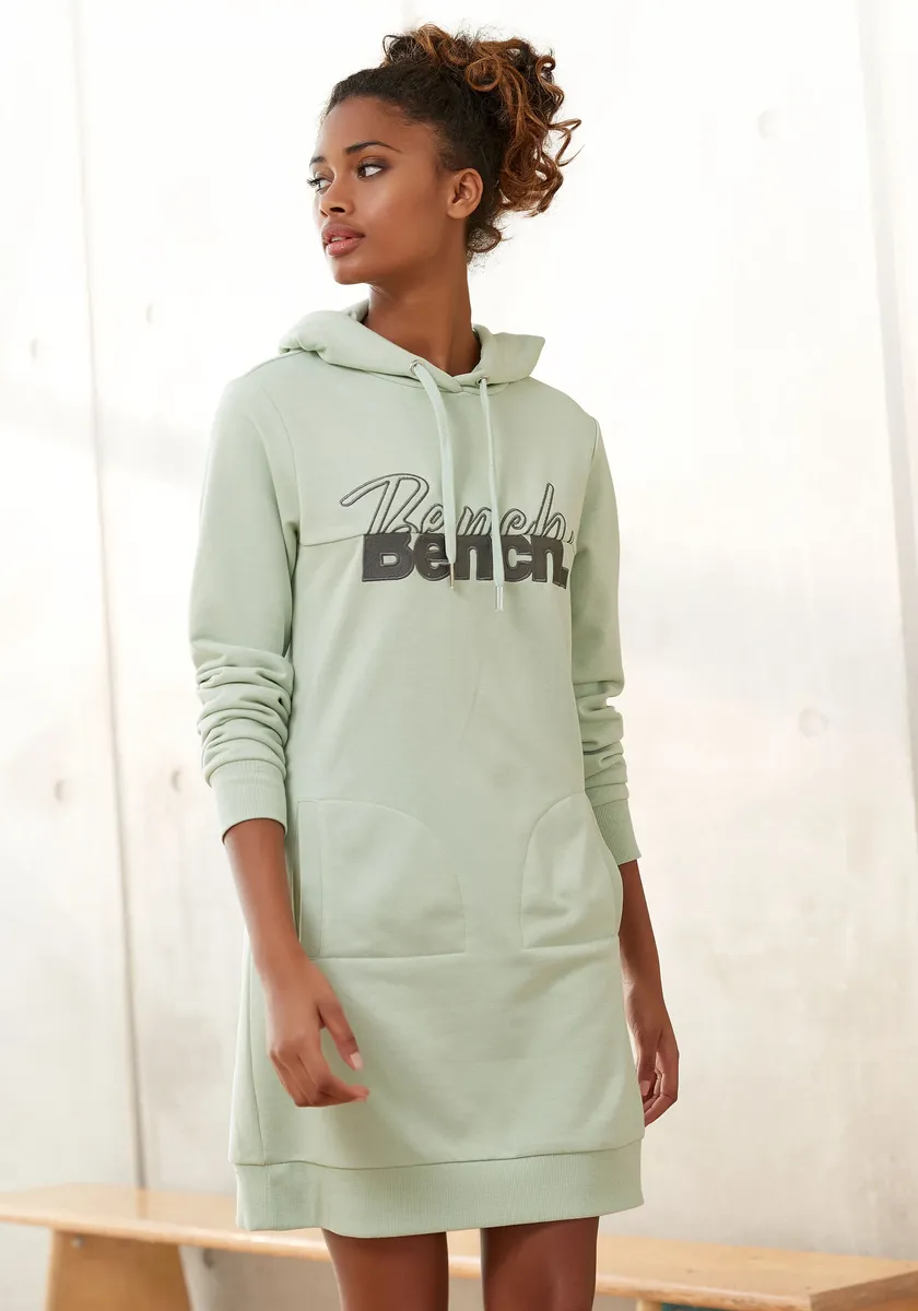 

Bench Платье-свитшот с изысканной вышивкой логотипа, цвет Mint-Melange