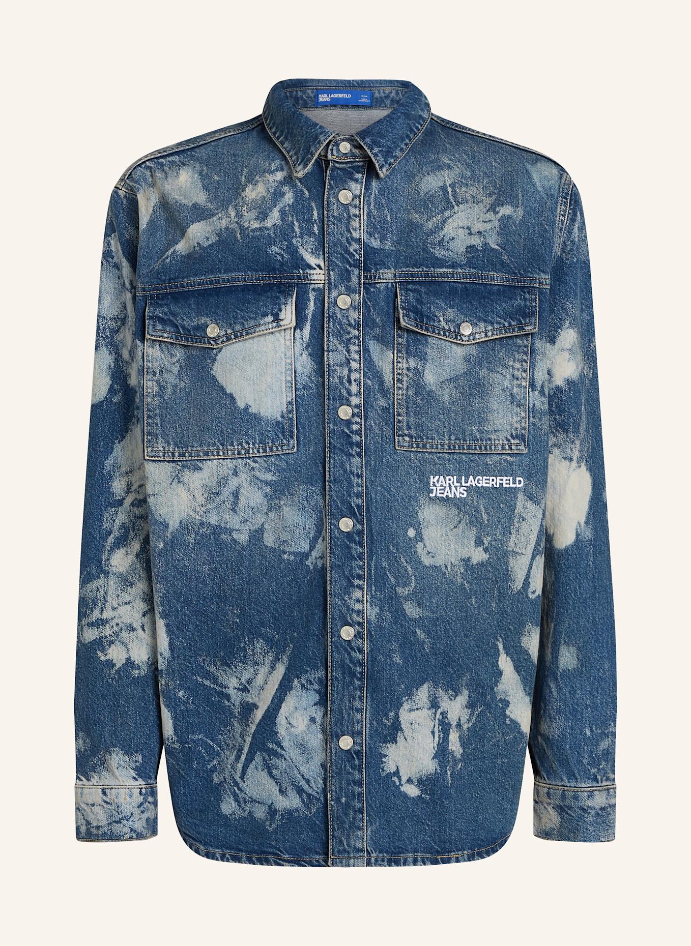 

Рубашка из выбеленного денима Karl Lagerfeld Jeans, синий