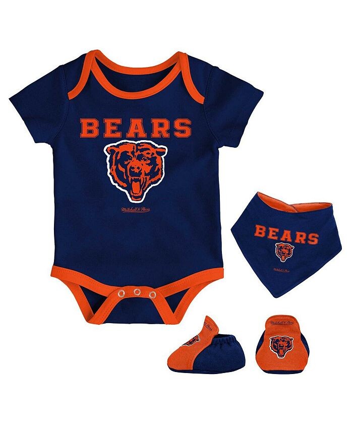 

Комплект боди Chicago Bears с нагрудником и пинетками для новорожденных Mitchell & Ness, синий
