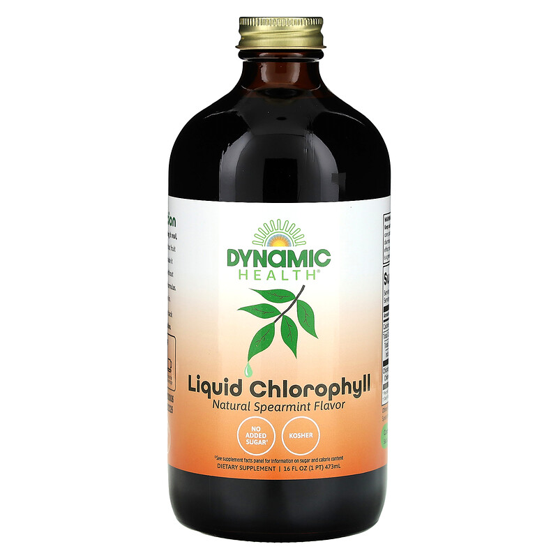 

Dynamic Health, жидкий хлорофилл, со вкусом натуральной мяты, 473 мл (16 жидк. унций)