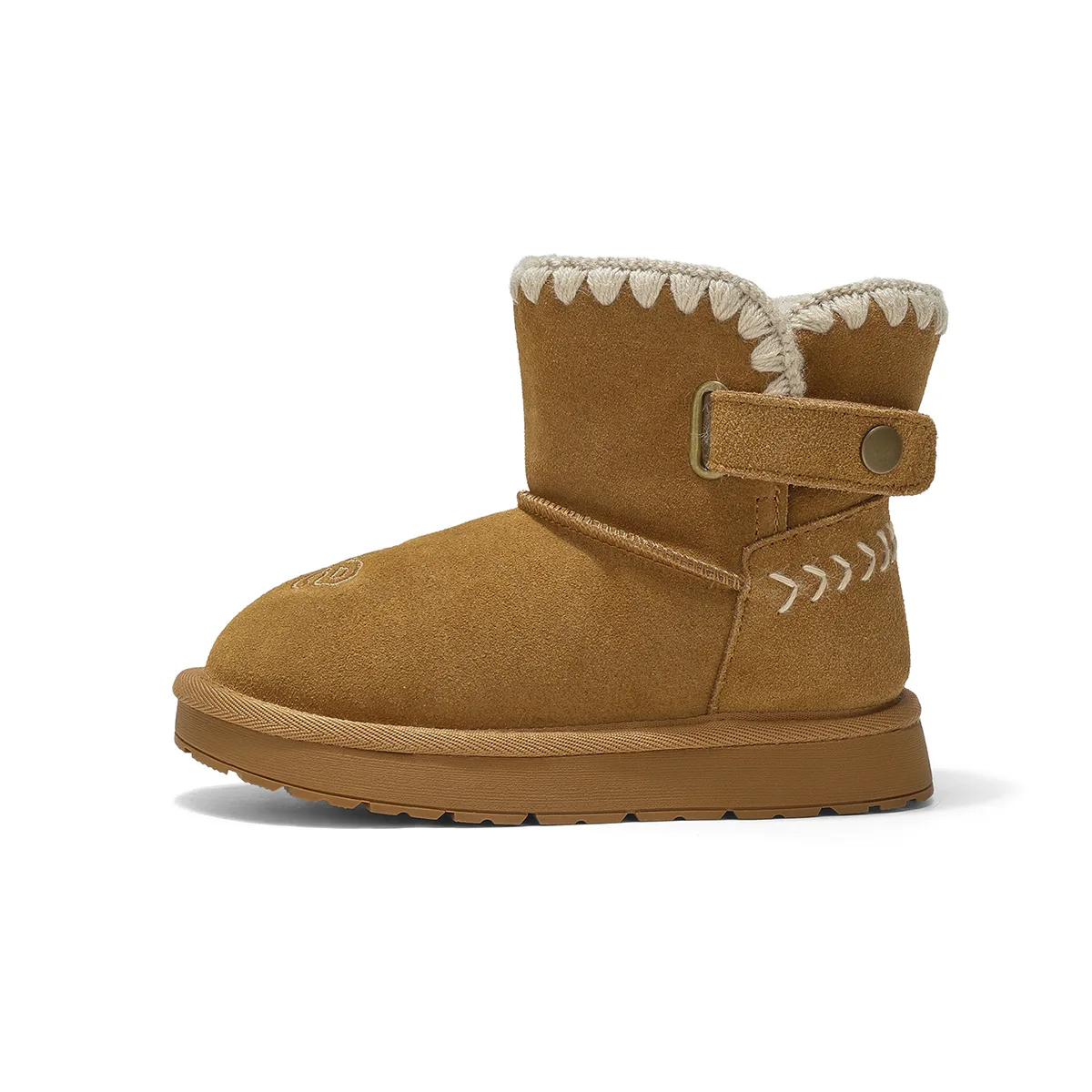 Утепленные высокие детские зимние ботинки с флисовой подкладкой Lee, коричневый