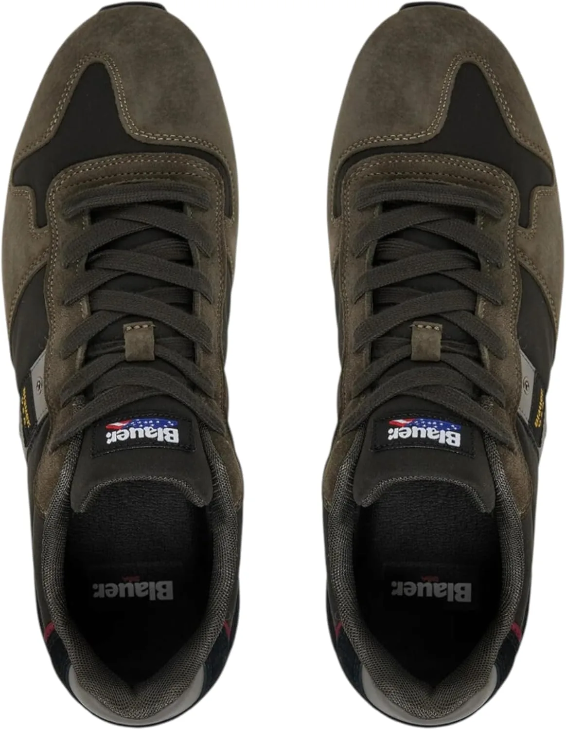 Мужские кроссовки Blauer QUEENS01, черные, цвета хаки, серые, с замшевыми шнурками — фото 4