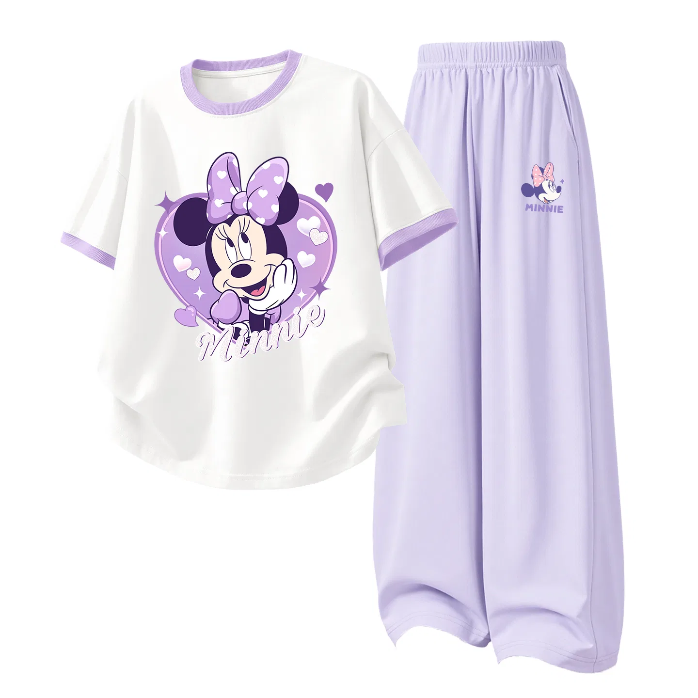 Спортивный костюм Disney 2 предмета персиково-белый с фиолетовым