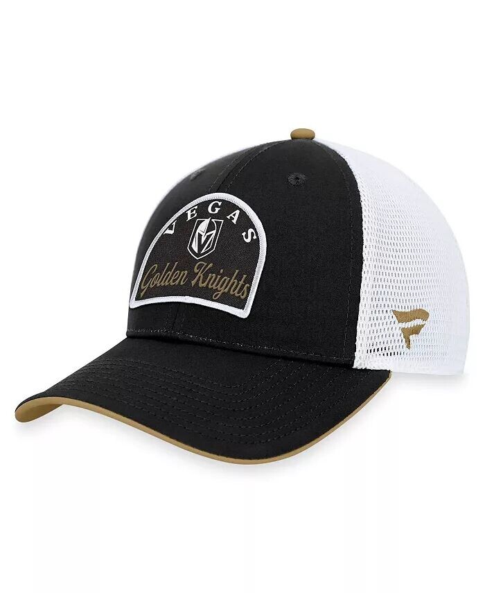 

Мужская черная, белая кепка Vegas Golden Knights Fundamental Adjustable Hat Fanatics