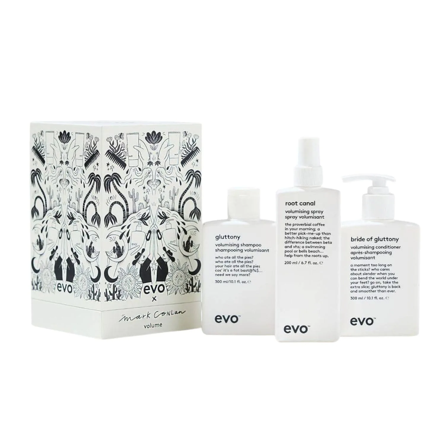 Подарочный набор Evo Good Givin' Volumizing Shampoo and Conditioner Gift Set - Hair Nourishing Duo & Root Canal Volume Spray for Fine Hair - Full Size