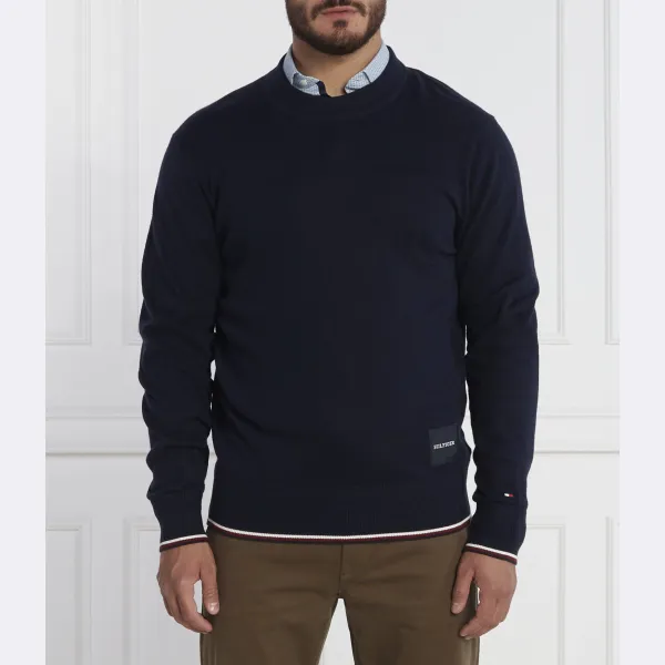 

Свитер стандартного кроя Monotype с кантом gs с добавлением шелка Tommy Hilfiger, синий