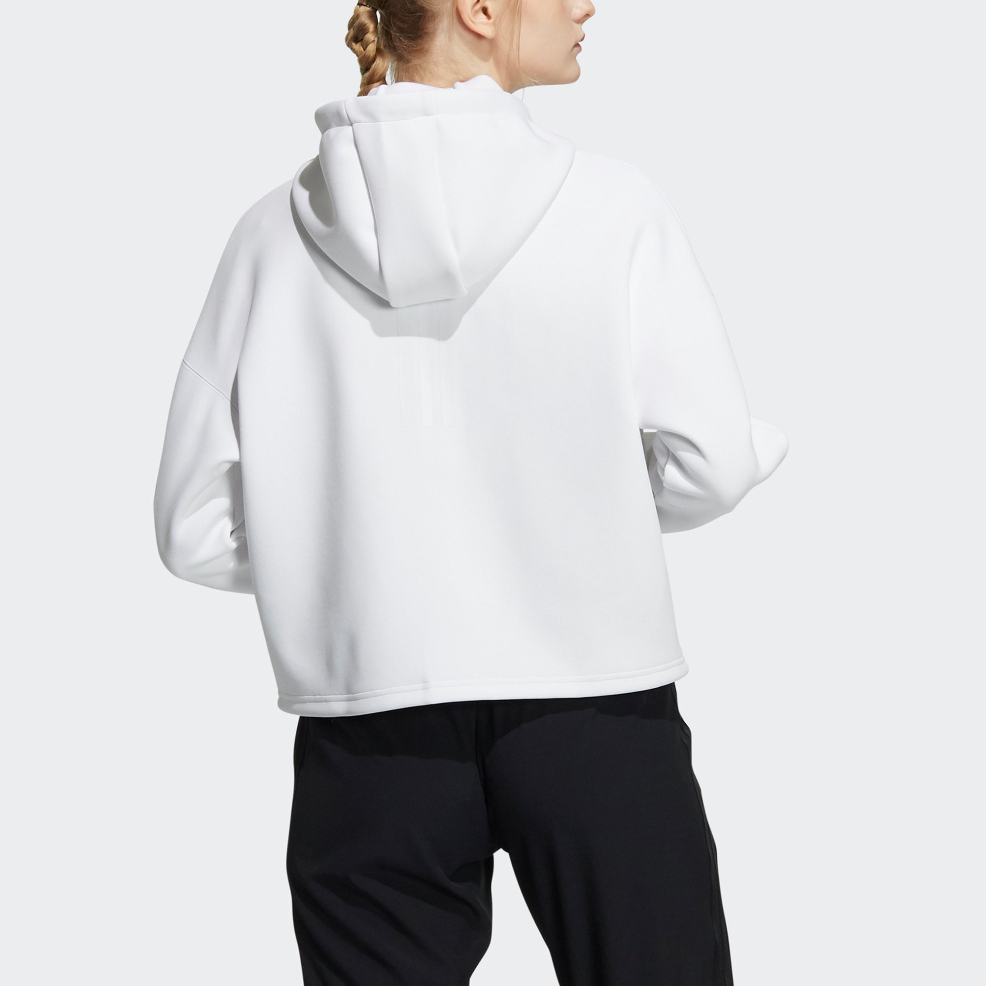 Куртка (WMNS) adidas Sty W New Kt Jk Big Pocket Sports Hooded White Jacket — фото 3