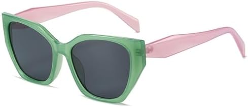 

Солнцезащитные очки в стиле ретро Polygon 2027 для женщин, модные двухцветные очки с защитой от УФ-излучения UV400 для мужчин, прозрачные линзы Ocean MTZJH, Green Purple Gray